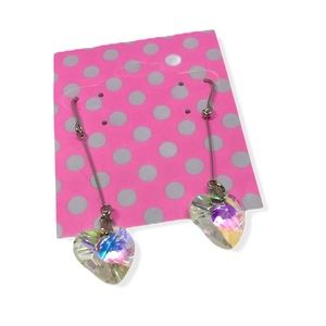 AB CLEAR Crystal Heart Earrings